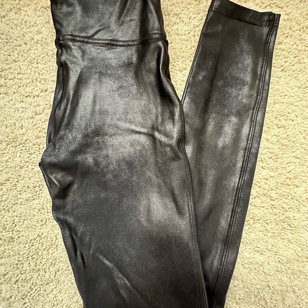 SPANX Shiny Gray Leggings